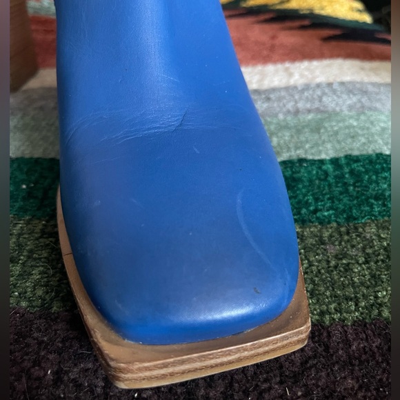Free People Brady Buckle Bootie Leather Blue sz 39 8.5 - Picture 3 of 10